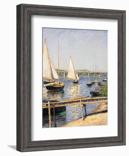 Sailing Boats at Argenteuil-Gustave Caillebotte-Framed Art Print