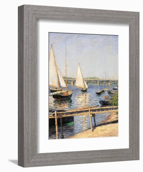 Sailing Boats at Argenteuil-Gustave Caillebotte-Framed Art Print