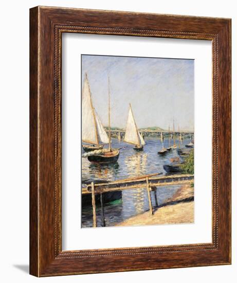 Sailing Boats at Argenteuil-Gustave Caillebotte-Framed Art Print