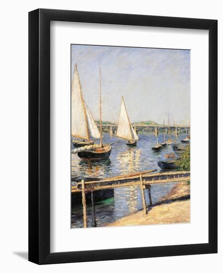 Sailing Boats at Argenteuil-Gustave Caillebotte-Framed Art Print