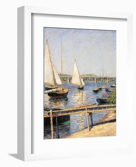 Sailing Boats at Argenteuil-Gustave Caillebotte-Framed Art Print