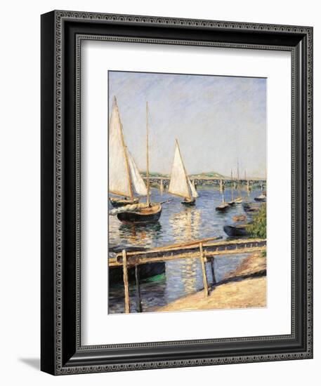 Sailing Boats at Argenteuil-Gustave Caillebotte-Framed Art Print