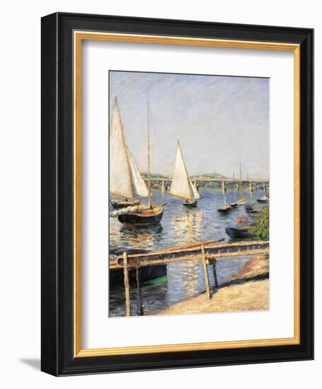 Sailing Boats at Argenteuil-Gustave Caillebotte-Framed Art Print