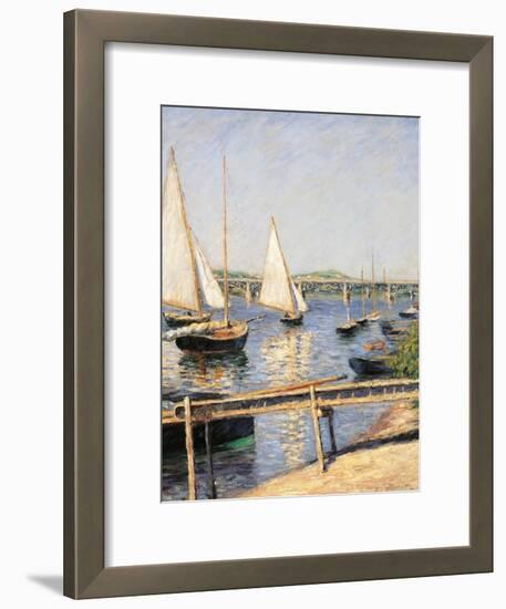 Sailing Boats at Argenteuil-Gustave Caillebotte-Framed Art Print