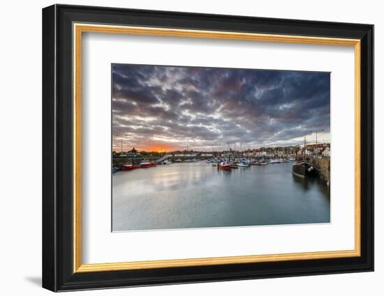 Sailing Boats at Sunset in the Harbour at Anstruther, Fife, East Neuk, Scotland, United Kingdom-Andrew Sproule-Framed Photographic Print