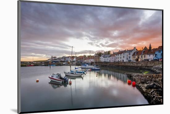 Sailing Boats at Sunset in the Harbour at St. Monans, Fife, East Neuk, Scotland, United Kingdom-Andrew Sproule-Mounted Photographic Print