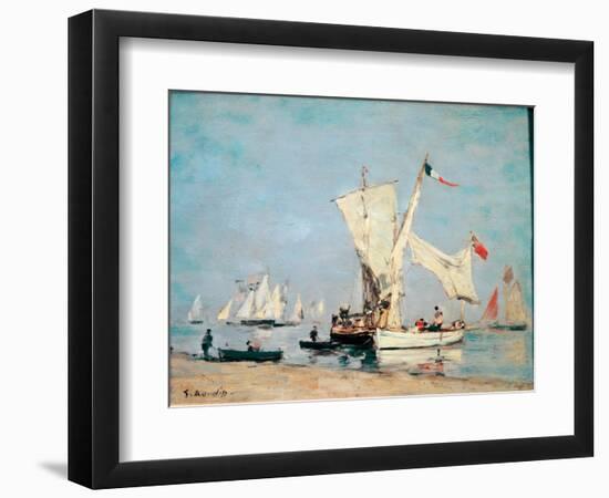 Sailing Boats, C, 1869 (Oil on Wood)-Eugene Louis Boudin-Framed Giclee Print