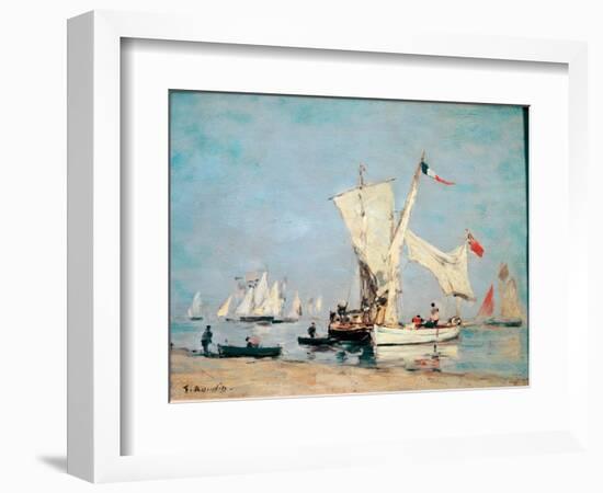 Sailing Boats, C, 1869 (Oil on Wood)-Eugene Louis Boudin-Framed Giclee Print