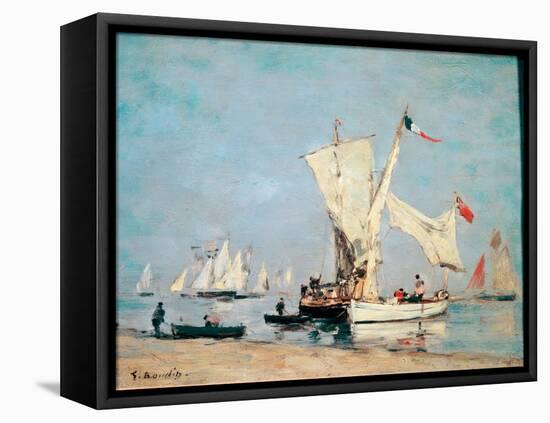 Sailing Boats, C, 1869 (Oil on Wood)-Eugene Louis Boudin-Framed Premier Image Canvas