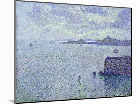 Sailing Boats in an Estuary, circa 1892-93-Théo van Rysselberghe-Mounted Giclee Print