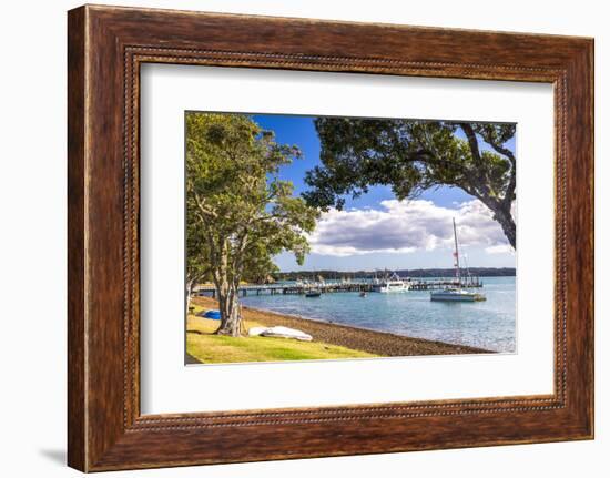 Sailing Boats in Russell Harbour, Bay of Islands, Northland Region, North Island, New Zealand-Matthew Williams-Ellis-Framed Photographic Print