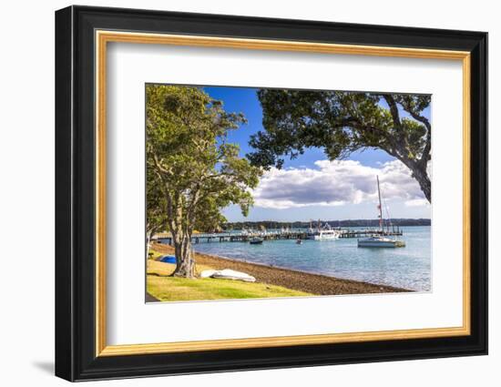 Sailing Boats in Russell Harbour, Bay of Islands, Northland Region, North Island, New Zealand-Matthew Williams-Ellis-Framed Photographic Print