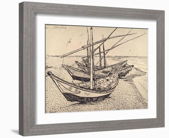 Sailing Boats in Saintes-Maries, 1888-Vincent van Gogh-Framed Giclee Print