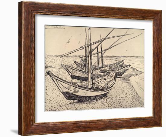 Sailing Boats in Saintes-Maries, 1888-Vincent van Gogh-Framed Giclee Print