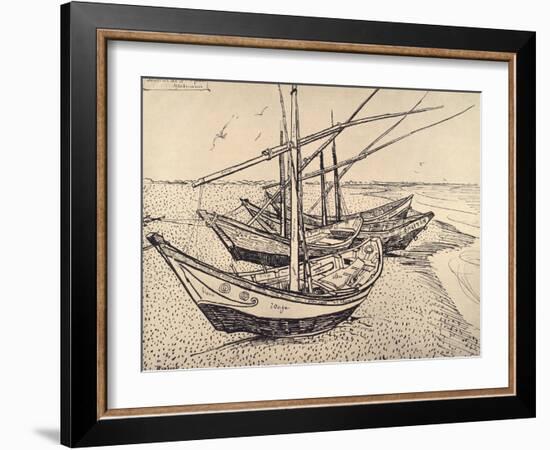 Sailing Boats in Saintes-Maries, 1888-Vincent van Gogh-Framed Giclee Print