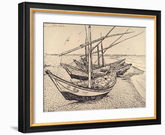 Sailing Boats in Saintes-Maries, 1888-Vincent van Gogh-Framed Giclee Print