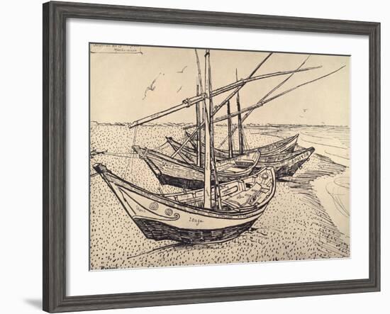 Sailing Boats in Saintes-Maries, 1888-Vincent van Gogh-Framed Giclee Print