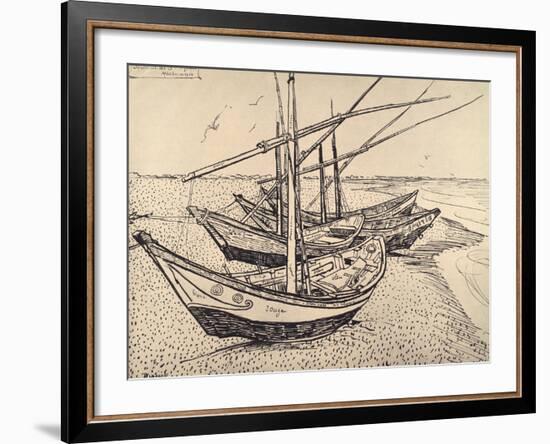 Sailing Boats in Saintes-Maries, 1888-Vincent van Gogh-Framed Giclee Print