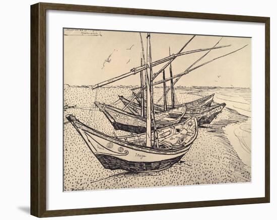 Sailing Boats in Saintes-Maries, 1888-Vincent van Gogh-Framed Giclee Print