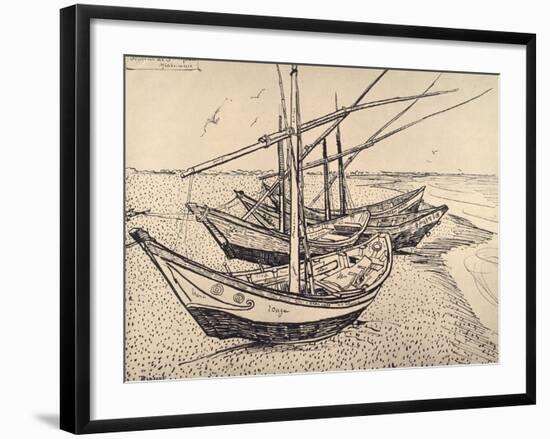 Sailing Boats in Saintes-Maries, 1888-Vincent van Gogh-Framed Giclee Print