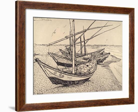 Sailing Boats in Saintes-Maries, 1888-Vincent van Gogh-Framed Giclee Print