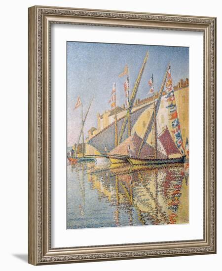 Sailing Boats in St. Tropez Harbour, 1893-Paul Signac-Framed Giclee Print