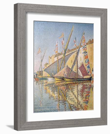 Sailing Boats in St. Tropez Harbour, 1893-Paul Signac-Framed Giclee Print