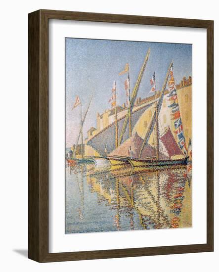 Sailing Boats in St. Tropez Harbour, 1893-Paul Signac-Framed Giclee Print