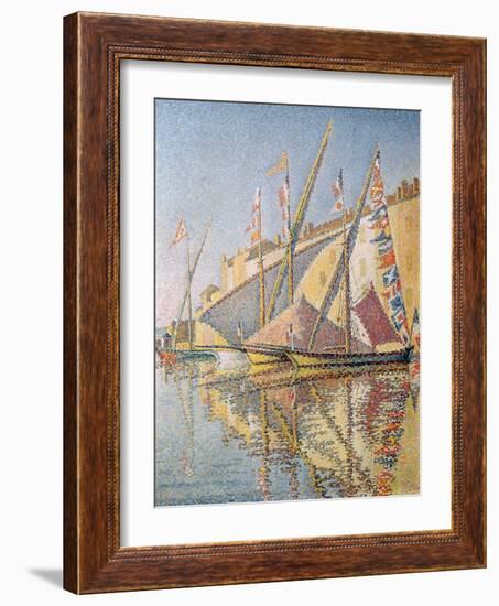 Sailing Boats in St. Tropez Harbour, 1893-Paul Signac-Framed Giclee Print