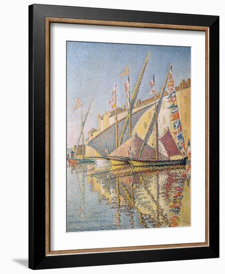 Sailing Boats in St. Tropez Harbour, 1893-Paul Signac-Framed Giclee Print