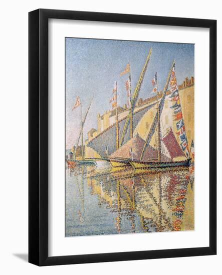 Sailing Boats in St. Tropez Harbour, 1893-Paul Signac-Framed Giclee Print