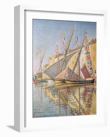 Sailing Boats in St. Tropez Harbour, 1893-Paul Signac-Framed Giclee Print