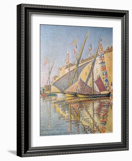 Sailing Boats in St. Tropez Harbour, 1893-Paul Signac-Framed Giclee Print