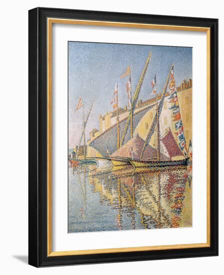 Sailing Boats in St. Tropez Harbour, 1893-Paul Signac-Framed Giclee Print