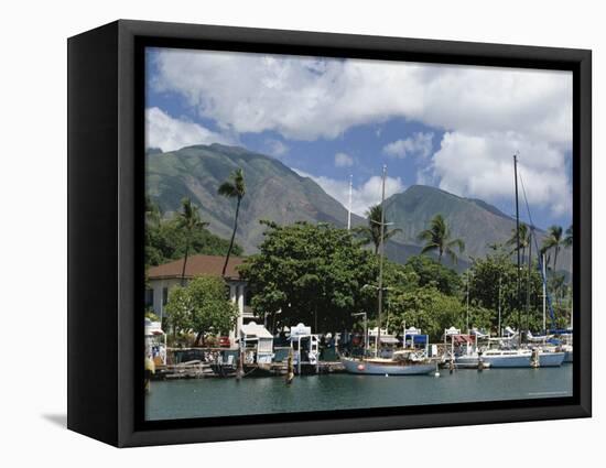 Sailing Boats in the Harbour of Lahaina, an Old Whaling Station, West Coast, Hawaii-Tony Waltham-Framed Premier Image Canvas