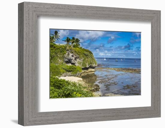 Sailing boats in the harbour of Niue, South Pacific, Pacific-Michael Runkel-Framed Photographic Print