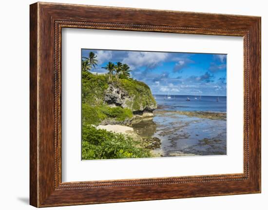 Sailing boats in the harbour of Niue, South Pacific, Pacific-Michael Runkel-Framed Photographic Print
