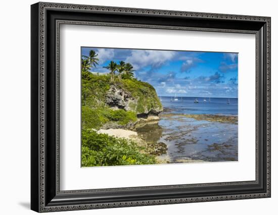 Sailing boats in the harbour of Niue, South Pacific, Pacific-Michael Runkel-Framed Photographic Print