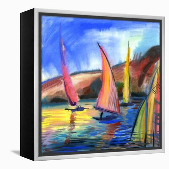 Sailing Boats In The Sea-balaikin2009-Framed Stretched Canvas