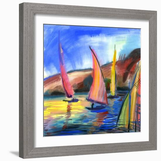 Sailing Boats In The Sea-balaikin2009-Framed Art Print