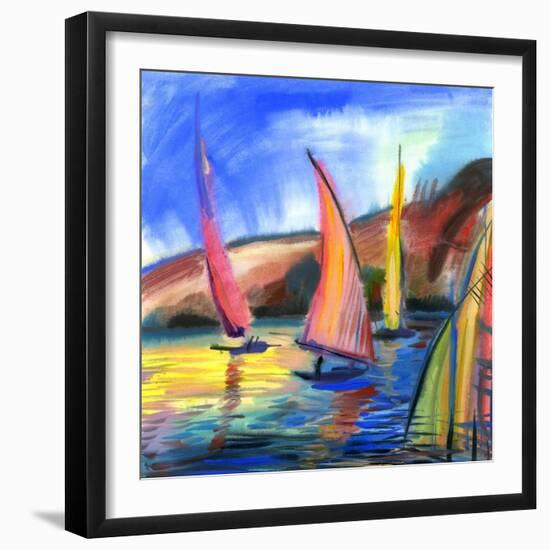 Sailing Boats In The Sea-balaikin2009-Framed Art Print