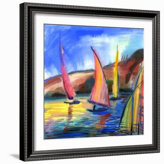 Sailing Boats In The Sea-balaikin2009-Framed Art Print