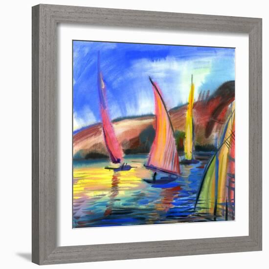 Sailing Boats In The Sea-balaikin2009-Framed Premium Giclee Print