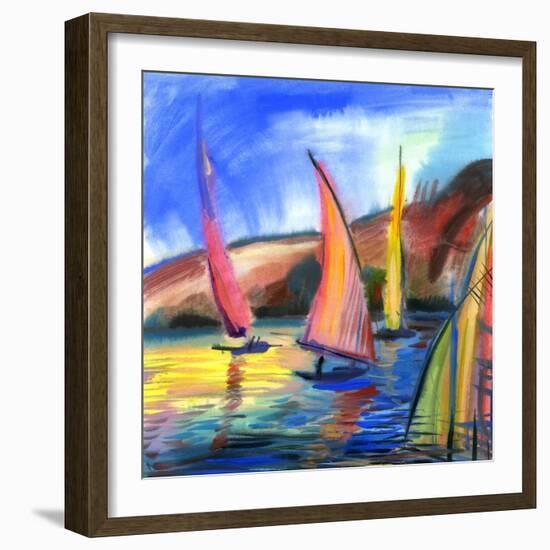 Sailing Boats In The Sea-balaikin2009-Framed Premium Giclee Print