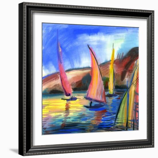 Sailing Boats In The Sea-balaikin2009-Framed Premium Giclee Print