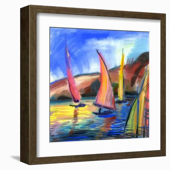 Sailing Boats In The Sea-balaikin2009-Framed Art Print