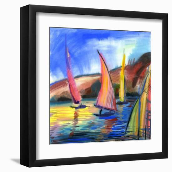 Sailing Boats In The Sea-balaikin2009-Framed Art Print