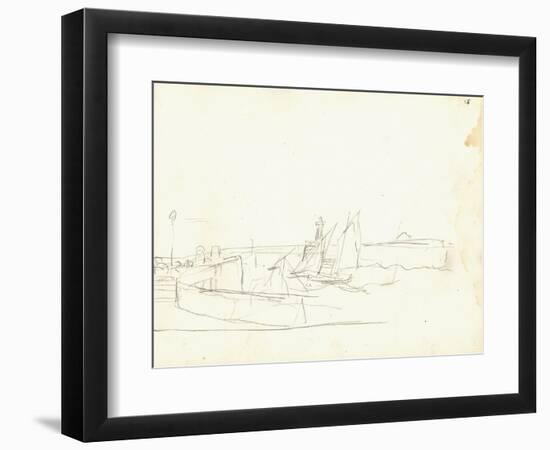 Sailing Boats Leaving a Port (Pencil on Paper)-Claude Monet-Framed Giclee Print