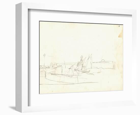 Sailing Boats Leaving a Port (Pencil on Paper)-Claude Monet-Framed Giclee Print