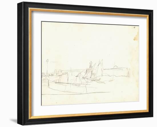 Sailing Boats Leaving a Port (Pencil on Paper)-Claude Monet-Framed Giclee Print